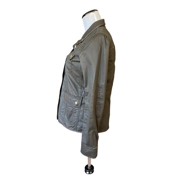 J. Crew Womens Downtown Field Jacket Size XS Army Green Utility Wax Canvas - Picture 5 of 14